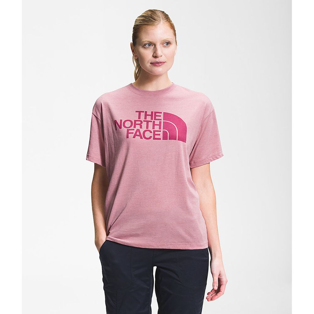 The North Face T-Shirts Womens Australia - The North Face Short Sleeve Half Dome Tri-Blend Rose Purp